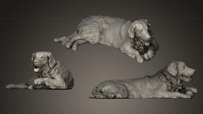 Animal figurines (Golden retriever, STKJ_0300) 3D models for cnc